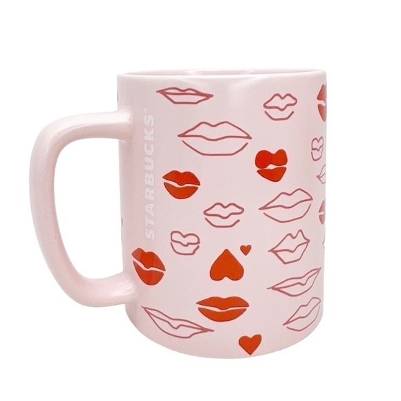 Starbucks Valentines Day Coffee Mug Lips Kisses Ceramic 2021 Collection New NWT - Picture 1 of 7